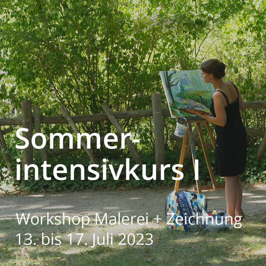 Sommerintensivkurs. Malerei, Zeichnung, Technik, Landschaft. Vom 13. bis 17. Juli 2023.