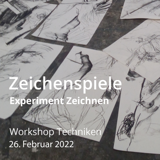 Zeichenspiele. Workshop Zeichentechniken. Am 26. Februar 2022.